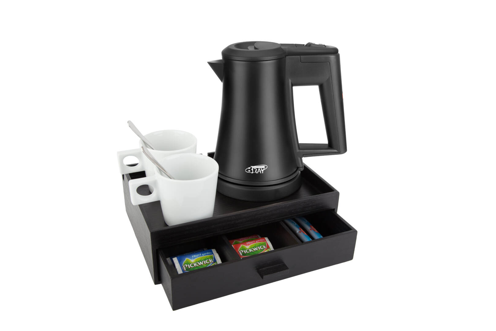 Hospitality-tray-SMART-Kettle-STAR-BLACK-0.5L-WhiteCups